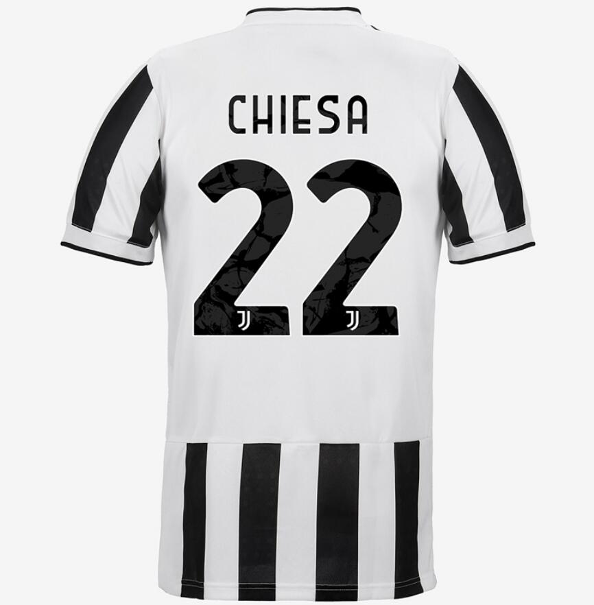 2021/22 Juventus Home Kit Soccer Jersey with CHIESA 22 printing